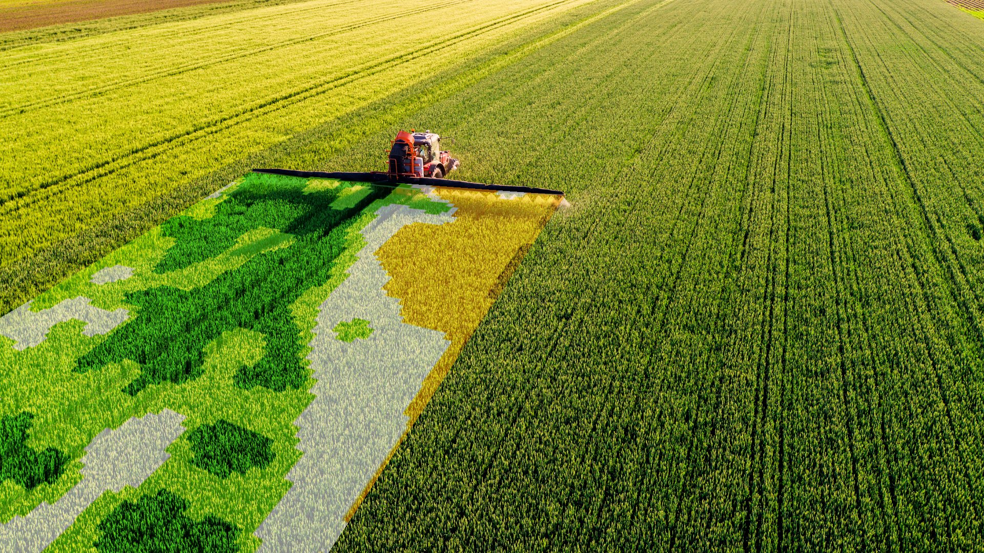 Precision farming aerial view